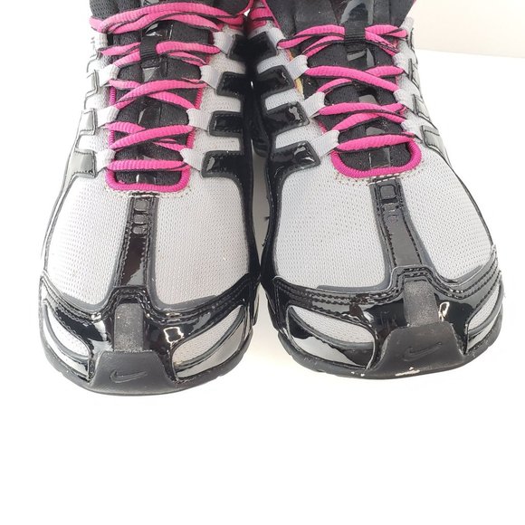 Nike Shox Lace Up Sneakers Black Grey Pink Womens Athletic Casual Shoes Size 7.5 - Picture 3 of 14